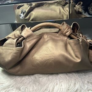 LOEWE Anagram Nappa Aire Handbag Gold